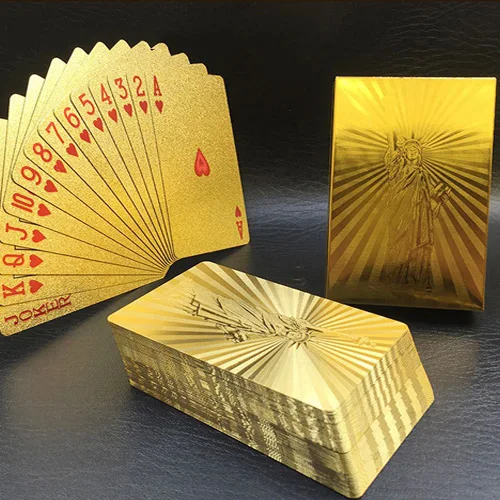 New Gold Statue of Liberty Golden Playing Cards Waterproof PET/PVC Plastic  Poker