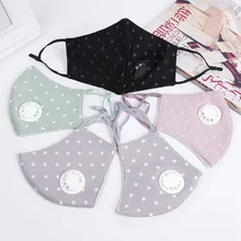 1 шт. модная унисекс хлопковая дыхательная маска с клапаном для рта, противопылевая маска, тканевый фильтр, респиратор, рот-муфта