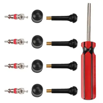 

Tire Valve Nozzle Repair Installation Kit Valve Cores TR418 Stems with Tool for Mini Cooper Camaro Corvette Porsche