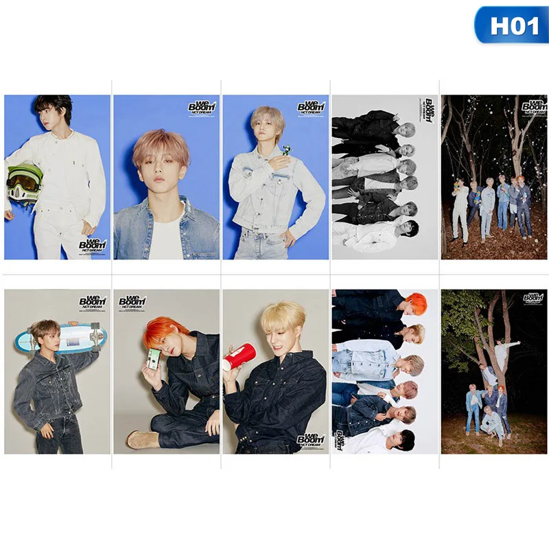 10 шт./компл. NCT DREAM NCT127 альбом прозрачная Фотокарта регулярные-неправильные карты самодельные карты фотокарты бумажные карты - Цвет: H01