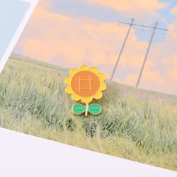 Flower Plant Series Brooch Wedding Party Fashion Plant Enamel Decorative Pins Jewelry Small Fresh Simple Sunflower Brooch