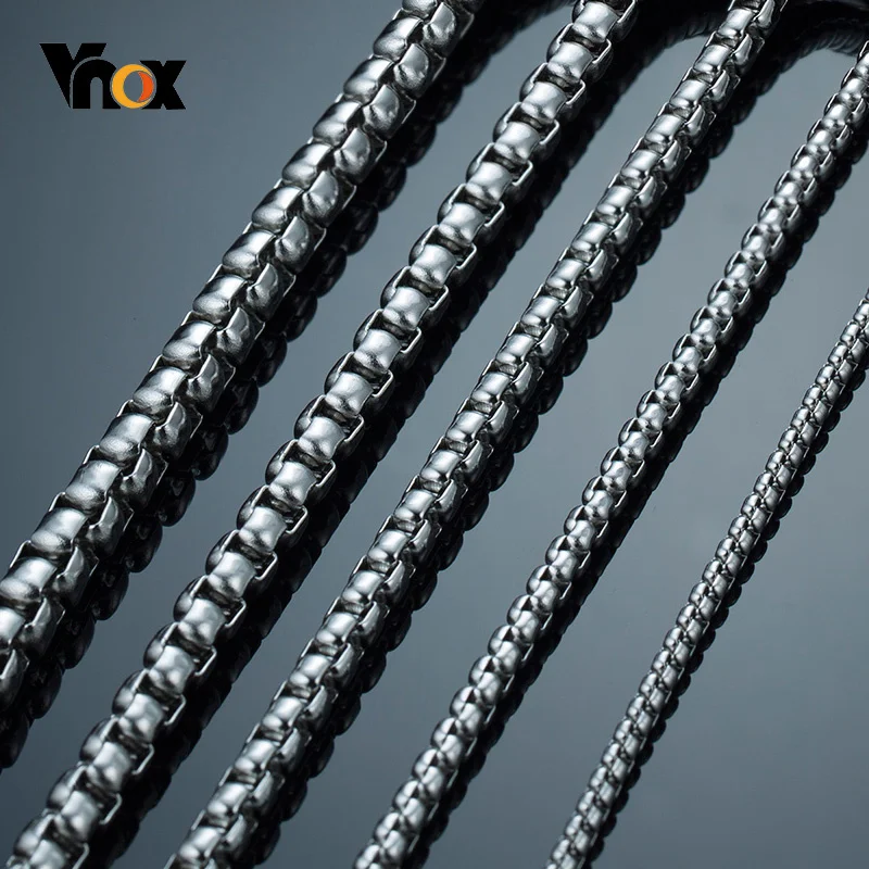 Vnox Simple 3 7mm Wide Square Rolo 