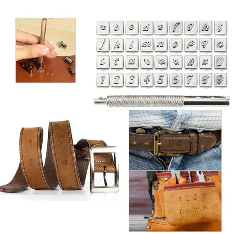 1set DIY Leather stamp tool diy Alphabet Letter Number Leather Tool Plastic stamping Wax Seal Stamp Printinting tool