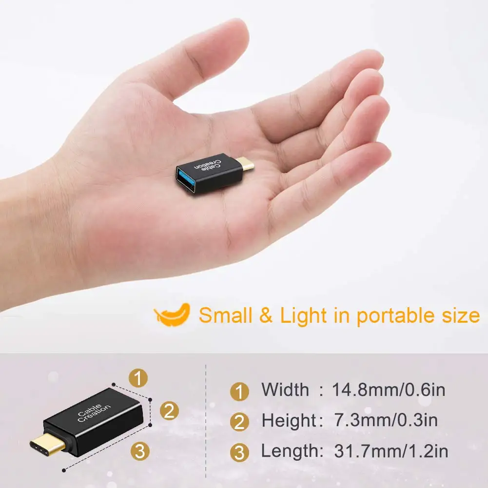 USB-C-адаптер USB 3,0, адаптер usb type C(папа)-USB 3,0 A(мама), поддержка функции OTG, совместим с MacBook/Pro