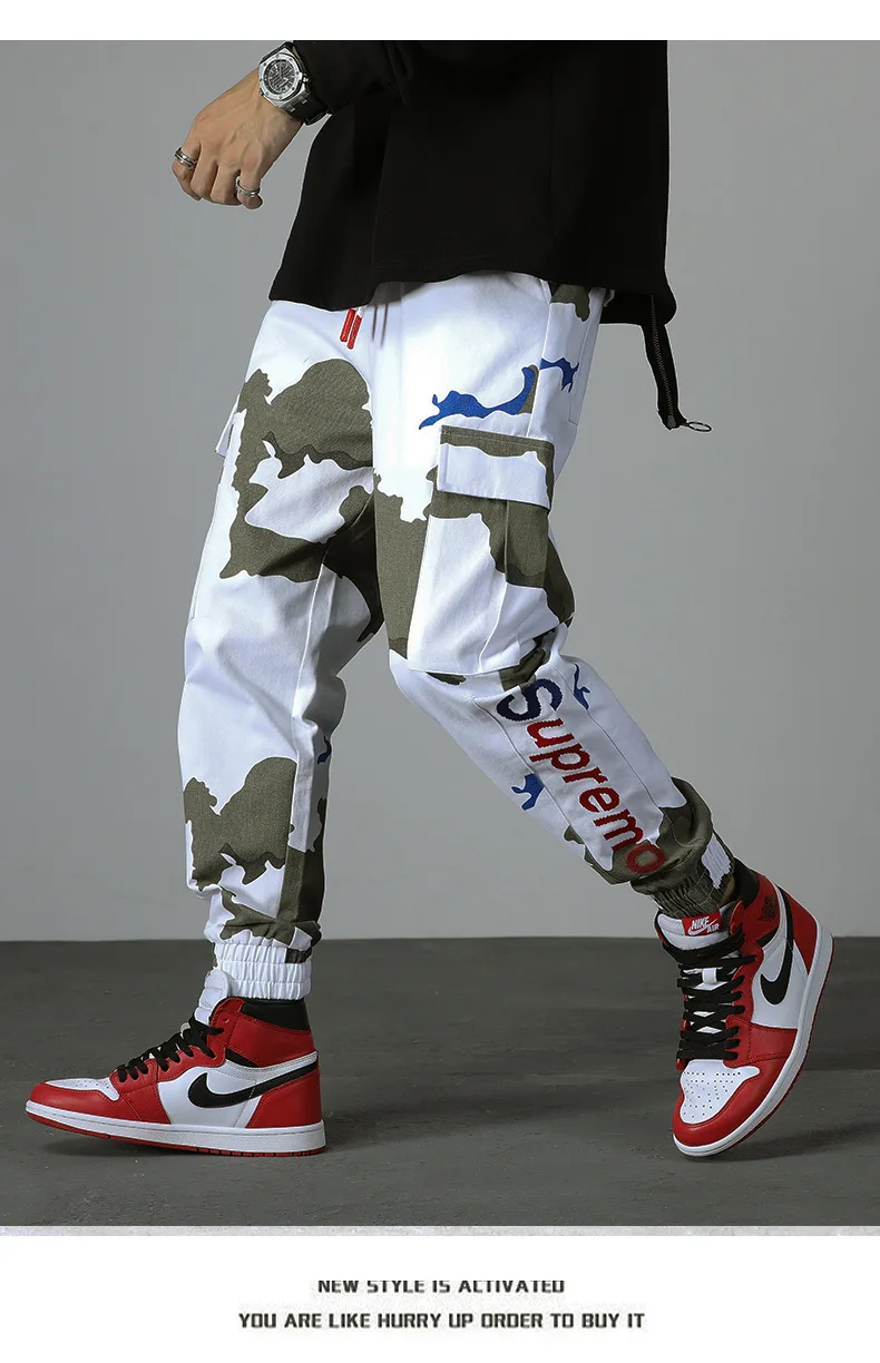 Zogaa Men Camouflage Military Pants Mens Jogger Autumn Cargo Pants Loose Comfortable Cargo Trousers Camo Joggers Pants