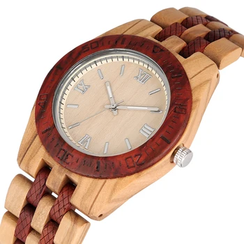 

New Wooden Men Watch Roman Numerals Dial Quartz Wooden Watch Casual Simple Ultra-light Bangle Wood Clock for Female relojl