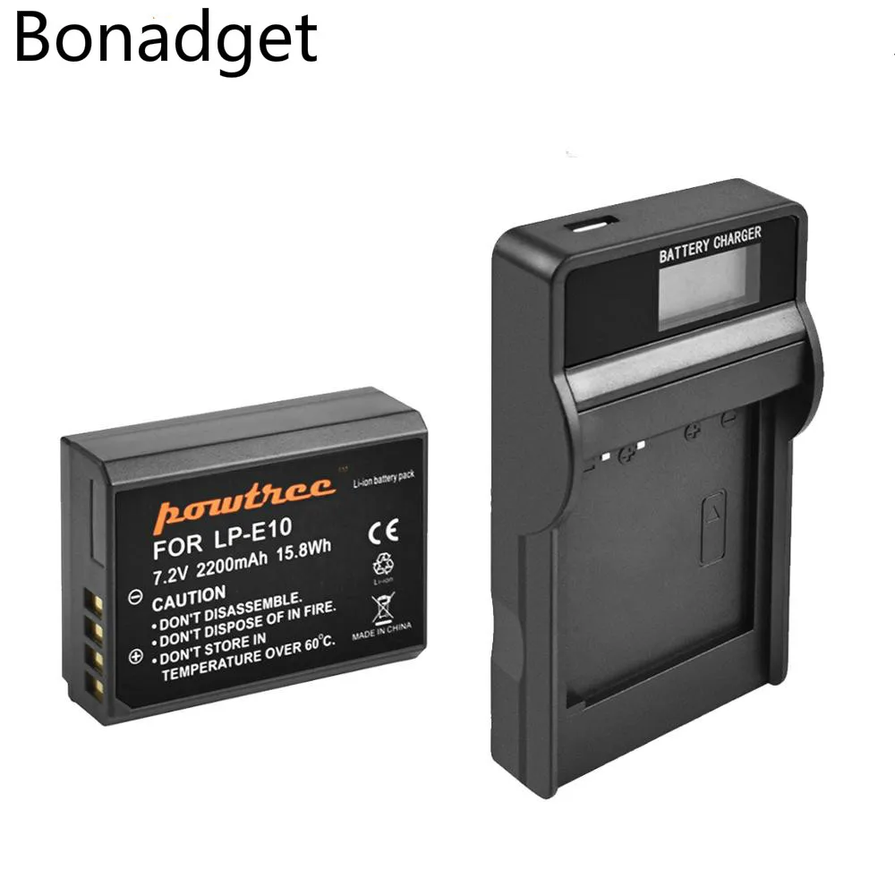 

Bonadget LP-E10 LPE10 LP E10 battery Charger for Canon EOS 1100D 1200D 1300D Rebel T3 T5 T6 KISS X50 X70 camera battery