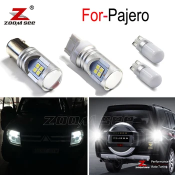 

White canbus LED Exterior Reverse bulb + License plate + Parking light for Mitsubishi Pajero Shogun Montero and Sport 1 2 3 4