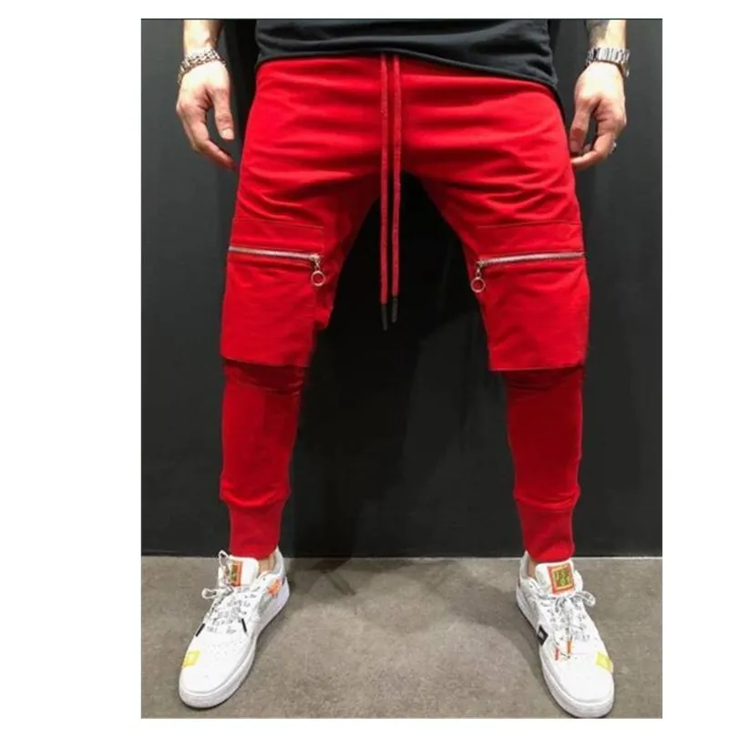 

Men's Pocket Sport Casual Trouser Pants Fit Casual Hip Hop Tracksuit Bottoms long pants