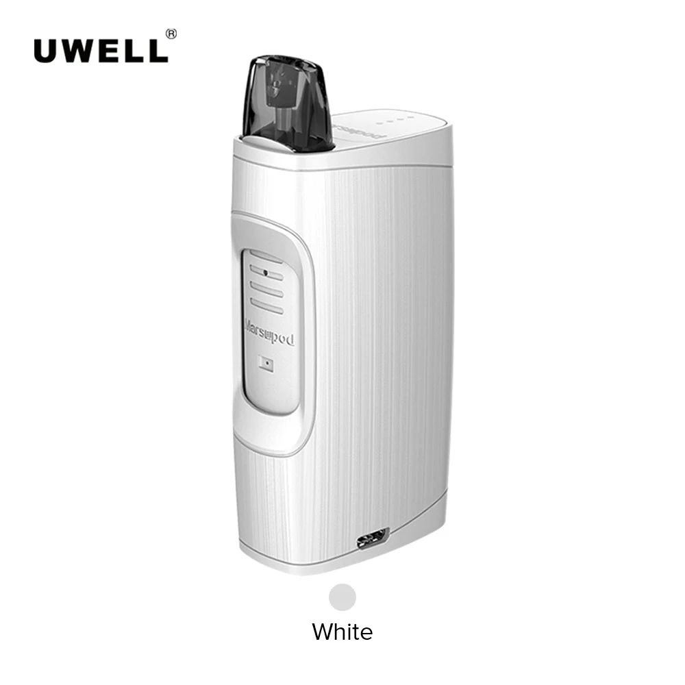 Белый Uwell MarsuPod PCC комплект со встроенной батареей 1,3 мл 1000 мАч Ом Vape комплект танк распылитель электронная сигарета испаритель - Цвет: Белый