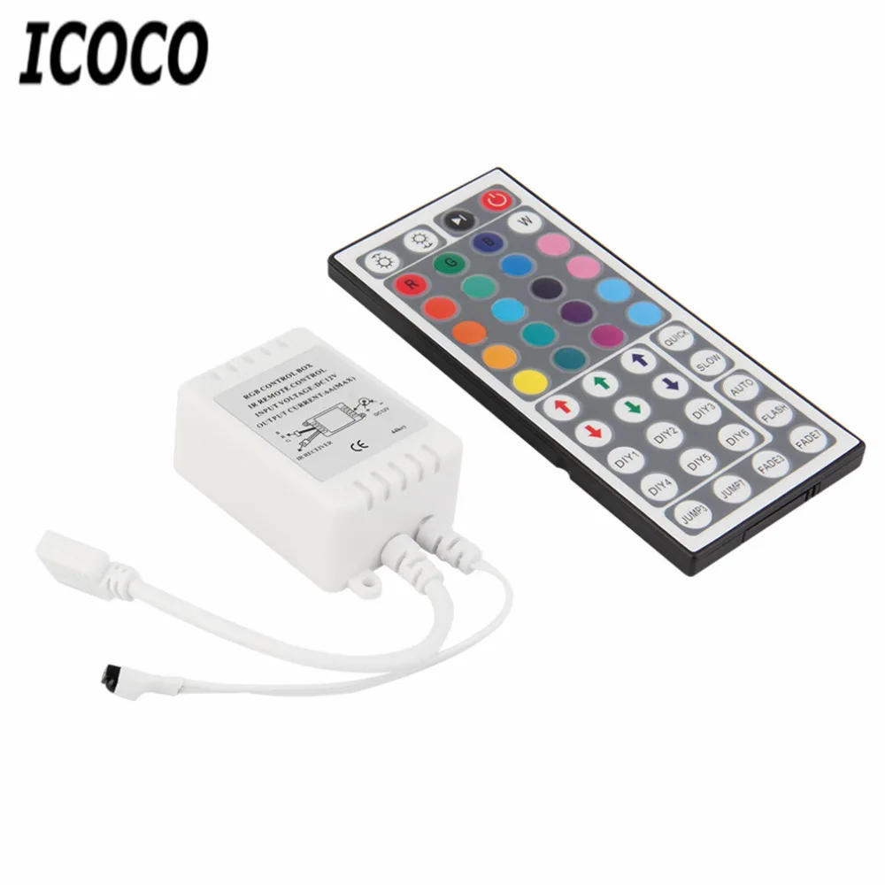 ICOCO мини 44 клавиши ИК пульт дистанционного управления Лер для RGB SMD 5050 3528 Светодиодный светильник