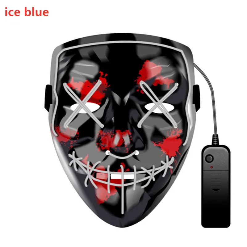 Ice Blue Светодиодный светящаяся маска для выпускного бала, бара, костюмированной вечеринки на Хэллоуин, маска для продольного танца, холодный светильник, маска для Хэллоуина, фестиваля, вечерние, реквизиты - Цвет: Ice Blue