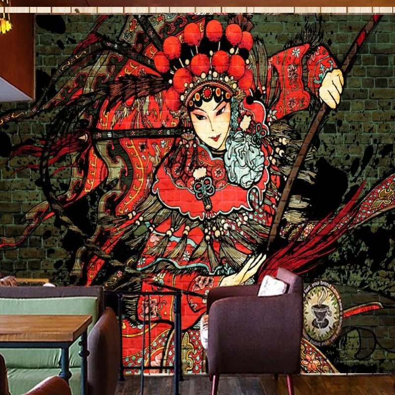 

Dropship Dropship Custom Wallpapers Retro And Nostalgic Beijing Opera Chinese Culture Restaurant Backdrop Wall Wallpaper
