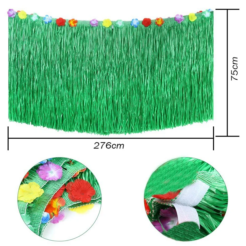 107 Pcs Tropical Party Decoration Set with Hawaiian Table Skirt Palm Leaves Hawaiian Flowers Tissue Pineapple Umbrellas and 3D F
