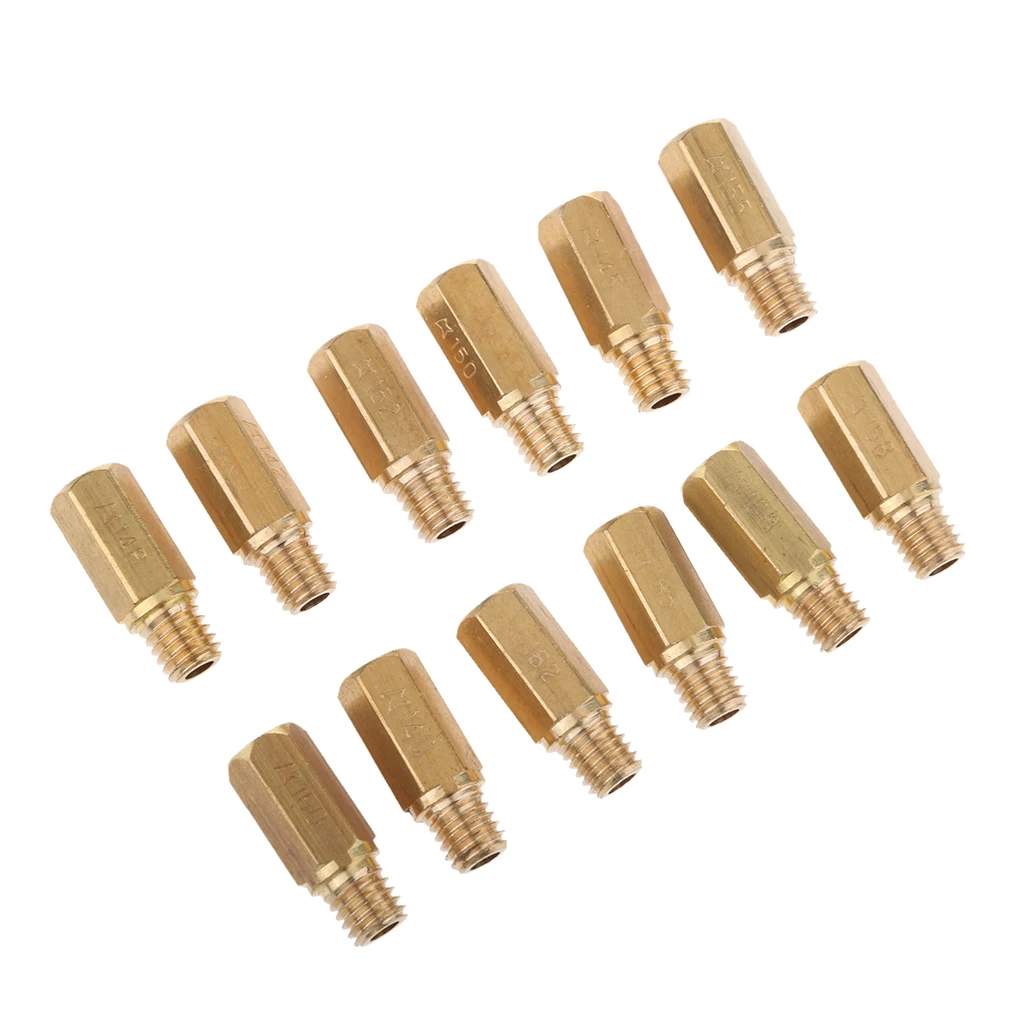 12pcs Carburetor Main Jet Kit 140 142 145 148 150 152 155 158 160 162 165 168 Size Replacement for Keihin OKO PE PWK