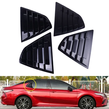 

DWCX Black Car Rear Window Louver Sun Shade Vent Cover Fit for Toyota Camry Sedan 2018 2019