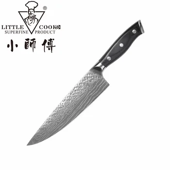 

Little Cook Handmade Kitchen Knives Damascus Vg10 Stainless Steel Black Handle Paring Utility Chef Knife Sushi Kitchen Tools