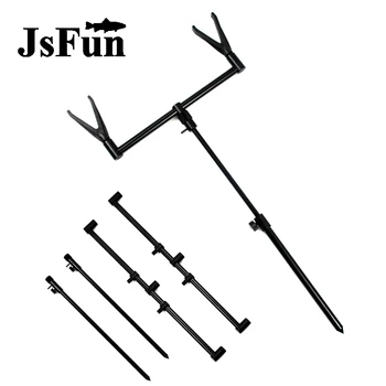 

2Pcs Aluminum Fishing Buzz Bars Adjustable Length Bank Sticks Fishing Rod Pod Holder Fishing Bite Alarm Accessory FO394