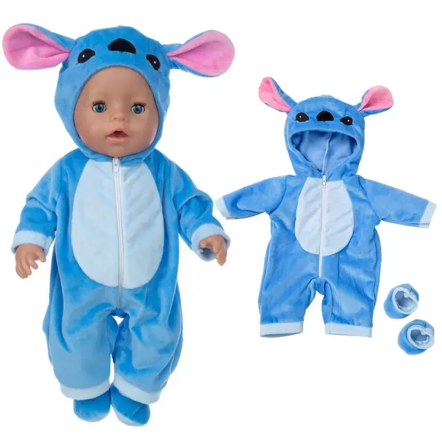 1Set Sweater Suit+hat+scarf +gloves Fit 17inch 43cm Doll Clothes Born Baby Suit For Baby Birthday Festival Gift 15