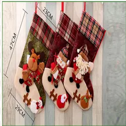 Kids Christmas Bags Stocking Large Xmas Gift Bags Fireplace Decoration Socks New Year 2022 Candy Holder Christmas Decor For Home
