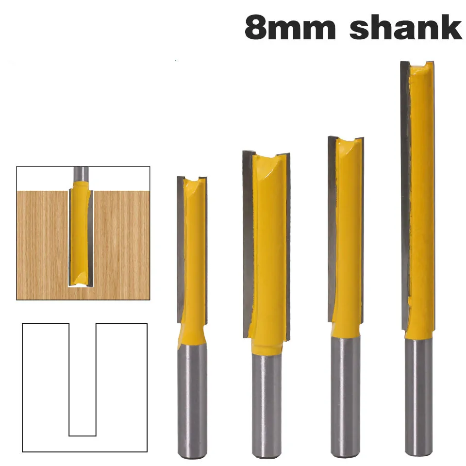 

1Pcs 8mm Shank Milling Cutter Woodwork Long Cleaning Bottom Router Bit Cutter CNC Woodworking Clean Bits