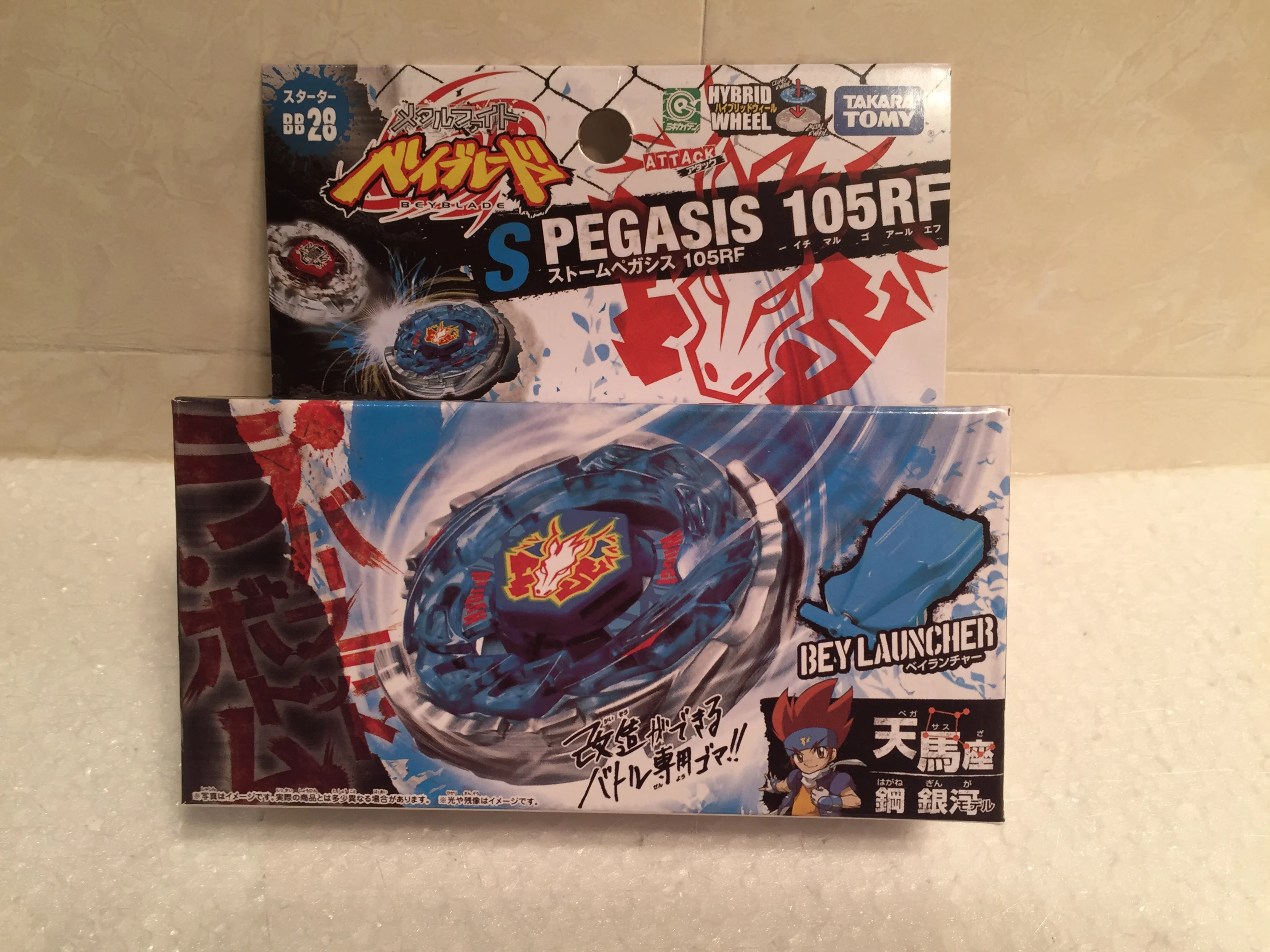 

TAKARA TOMY Japanese BEYBLADE Metal fusion BB28 Storm Pegasis Pegasus +LAUNCHER