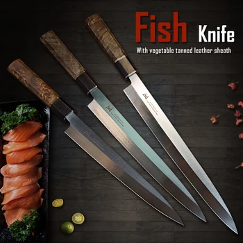 

PEDWIFE 240/270/300mm Fish Filleting Knife Yanagiba Stainless Steel Japanese Kitchen Knife Salmon Slicing Sushi Sashimi Knives