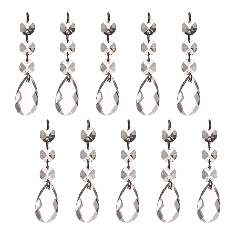 

Pack of 10/20/30 Clear Hanging Acrylic Dangle Drop Tag Shaped Crystal Christmas Tree Ornament Drop Ball Tree Decorations
