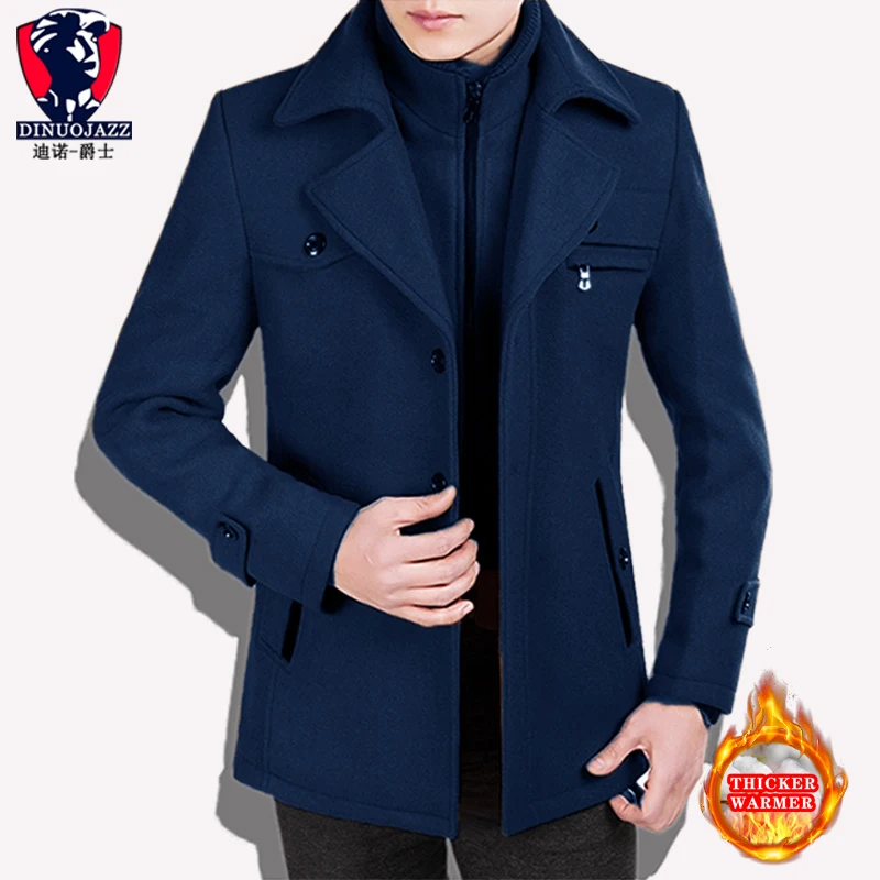 Новинка, мужское шерстяное пальто, зимнее пальто, мужское кашемировое зимнее утепленное длинное теплое пальто