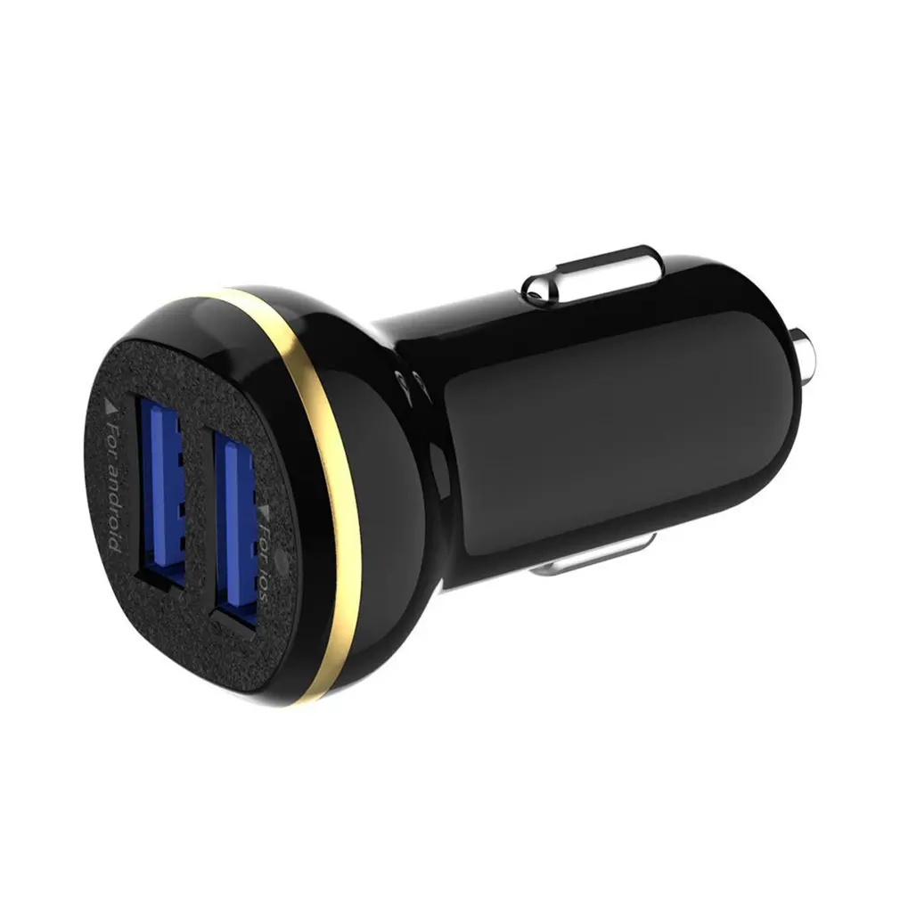 

new Led Oval Gold Wire Side 3.1a Dual Usb Car Charger Dual Usb Car Travel Charger