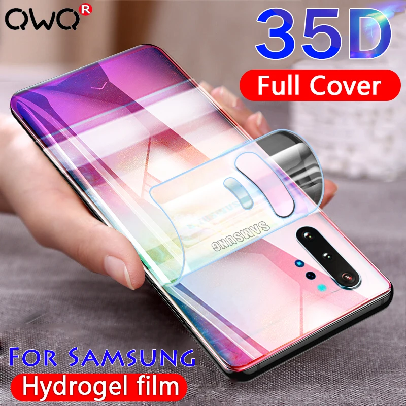

35D Full Cover Hydrogel Film For Samsung Galaxy A50 A10 S10 S9 S8 Plus Screen Protector For Note 10 9 8 Pro Back Film Not Glass