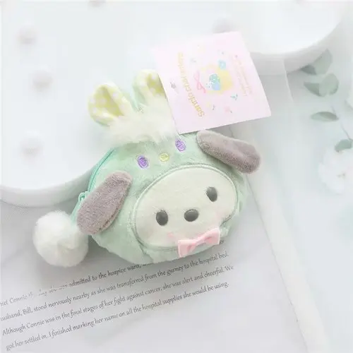 Sanrio, Hello Kitty My Melody Cinnamoroll Марка pom-Pom Purin мультфильм плюшевые сумки для монет Милая цепочка для ключей бумажник сумка для девочек Подарки - Цвет: 5