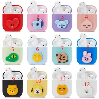 

Bluetooth Wireless Earphone Case For AirPods BT21 Protective Cover Cartoon Doll Charging Box