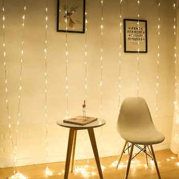 

HBU String Lights 3x3m Icicle Fairy Garland Led Light Party Holiday Lamp Christmas Wedding Curtain Decoration Outdoor Lighting