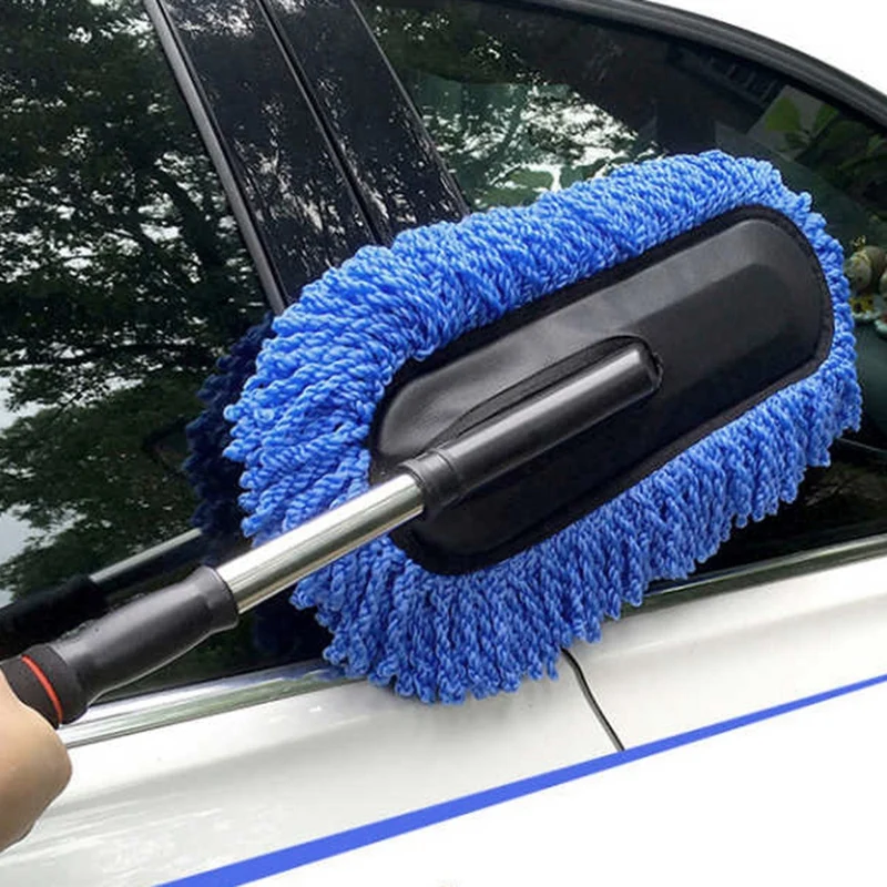 Для автомойки, очистки кисти Duster восковый порошок Швабра телескопирование микроволокна пыления инструмент с регулируемым ложки с длинной ручкой