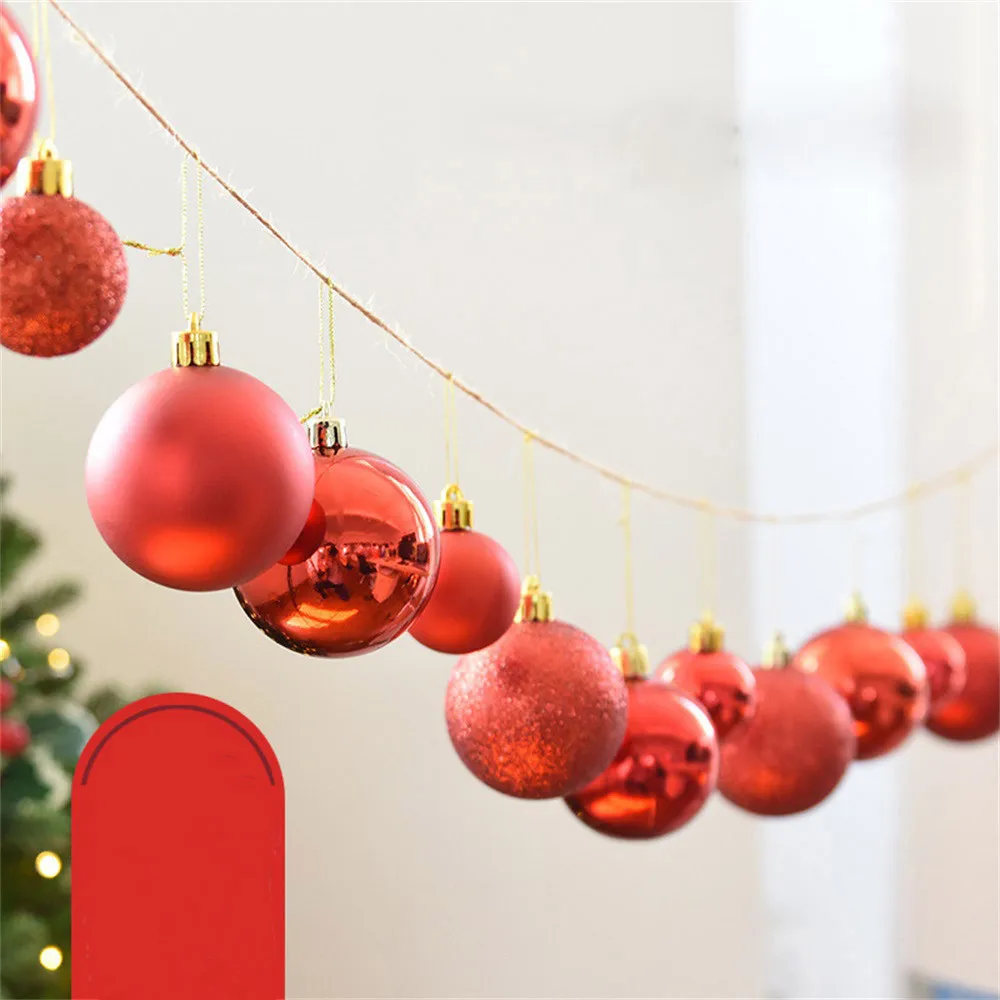 30mm Christmas Ball Christmas Decorations For Home Xmas Tree Balls Hanger Bauble Hanging Home Party Ornament Decor kerstballen