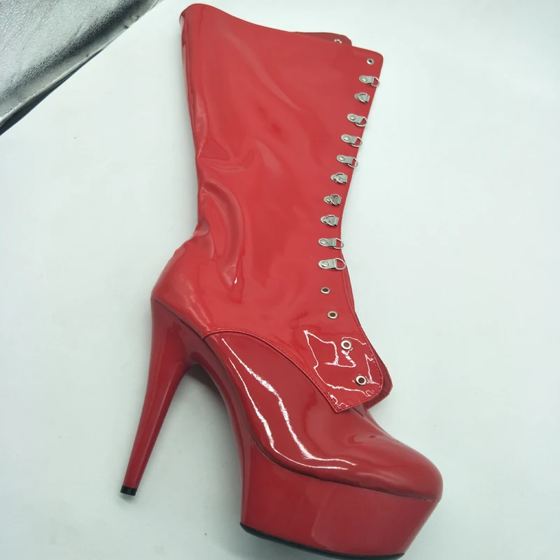 LAIJIANJINXIA/Новинка; пикантные сапоги до колена для танцев на шесте; обувь на высоком каблуке 6 дюймов; модная пикантная длинная застежка-молния; женские сапоги на платформе