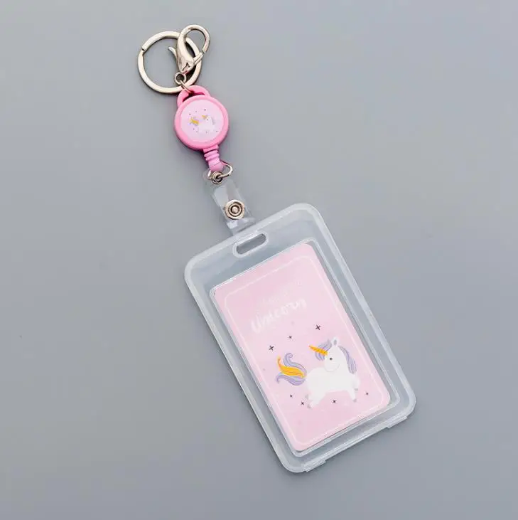 1 шт. Kawaii прозрачный Единорог держатель для карт милые брелоки с животными банковская карта идентификатор автобуса держатель для карт s канцелярский Подарочный значок держатель - Цвет: 15