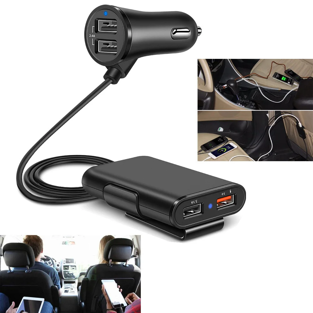 Автомобильное зарядное устройство 4 USB адаптер Быстрая зарядка защита мобильного телефона для телефона IPad psp электронная книга gps камеры интеллектуальное зарядное устройство