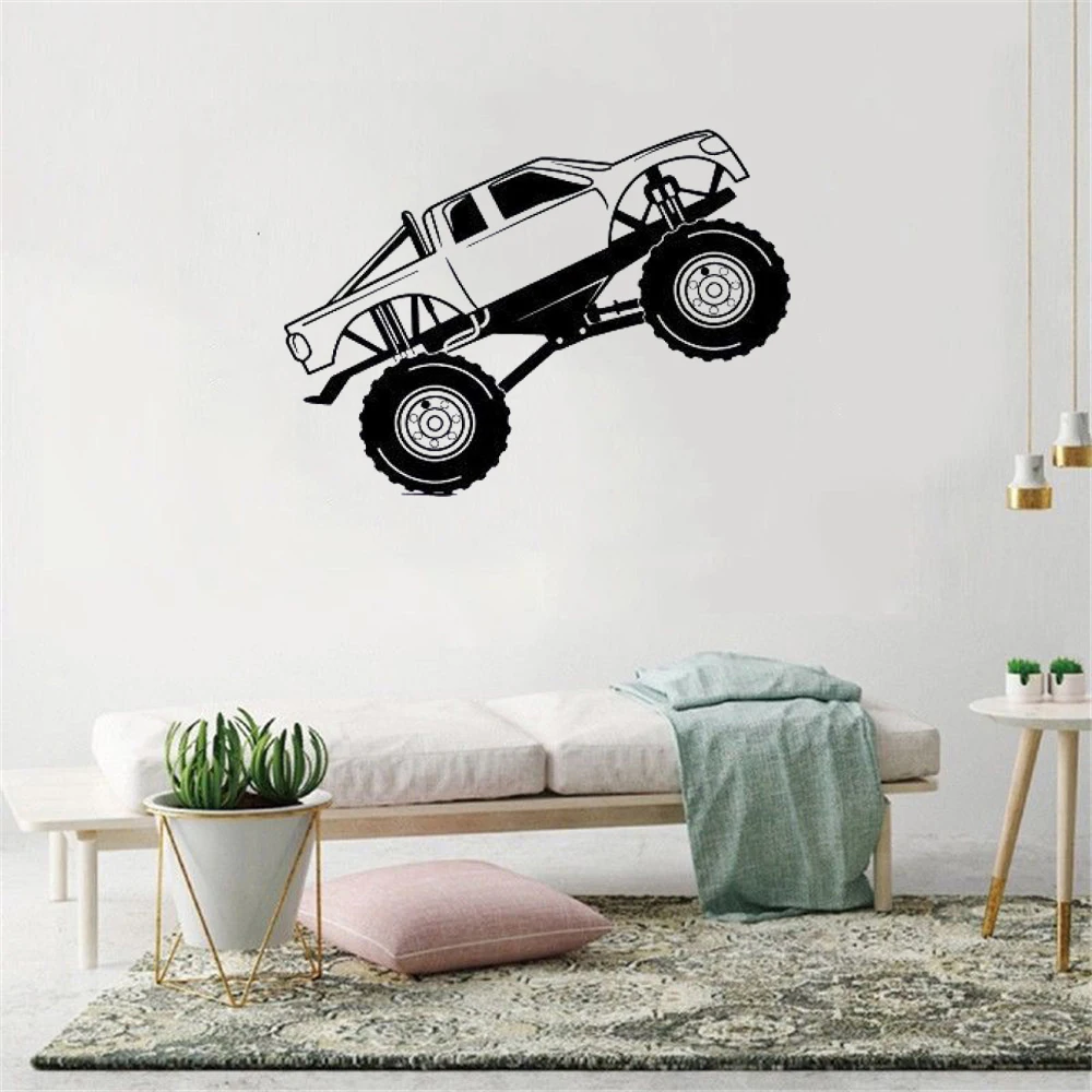 

Monster Truck Wall Decal Racing Car Wall Sticker For Car Club BOY Bedroom Home Decor Vinyl Art Murals Revocable dw12763