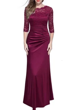 

BacklakeGirls 2019 Grace Round Neck Half Sleeve Lace Evening Dress Formal Mother Of The Bride Dress Vestidos De Fiesta De Noche