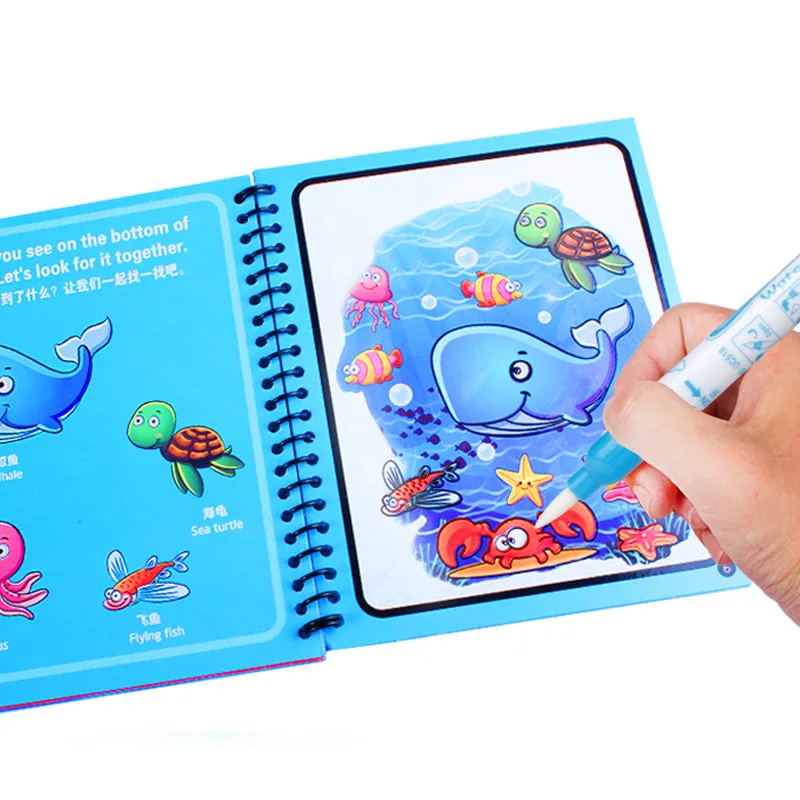 

Montessori Painting Drawing Board For Kids Toys Coloring Book Doodle & Magic Pen Magic Water Drawing Book Birthday Gift mouse
