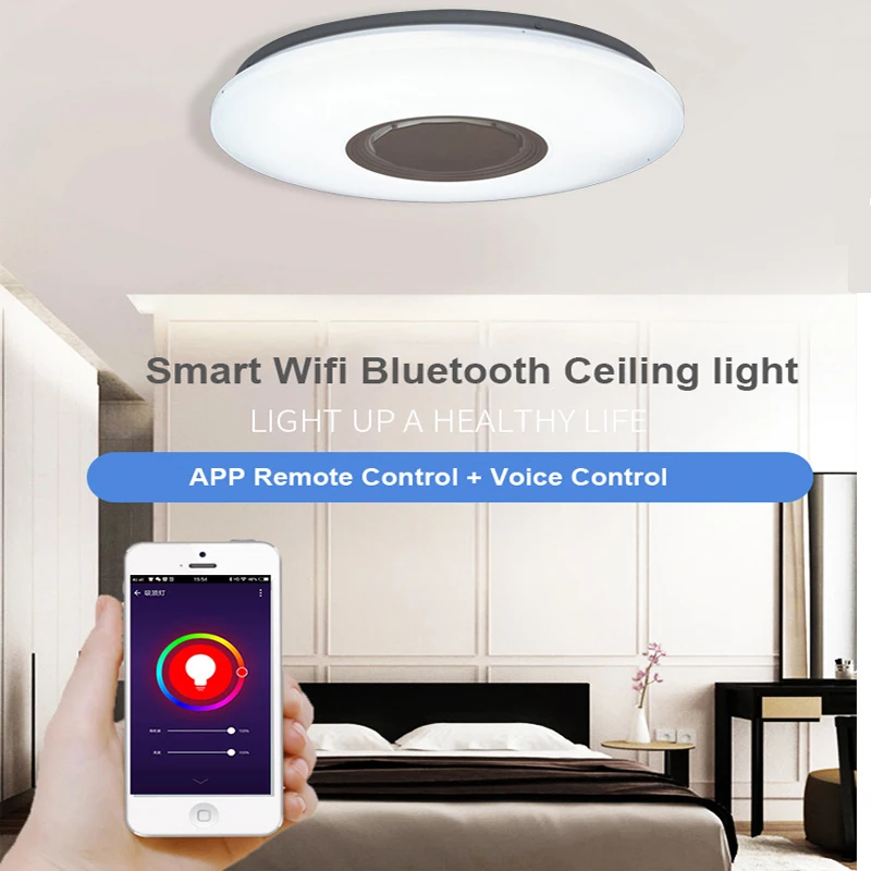 Smart Wifi Modern LED Ceiling Light Home Lighing 36W APP Bluetooth Music Ceiling Light Bedroom Lamp - 4000045265603