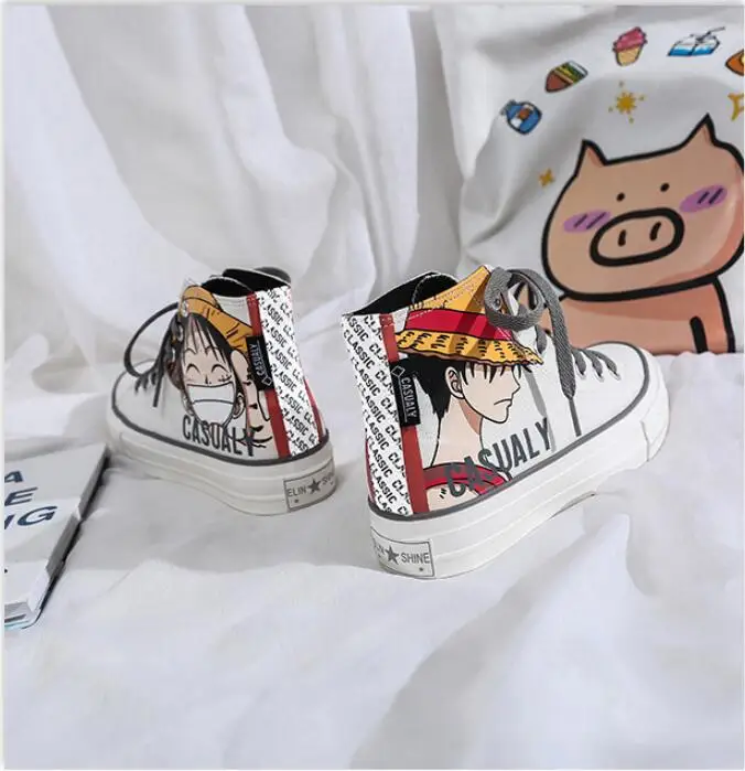 Аниме ONE PIECE косплей аниме парусиновая обувь Cos Monkey D. Luffy индивидуальная Высокая помощь унисекс обувь удобная обувь