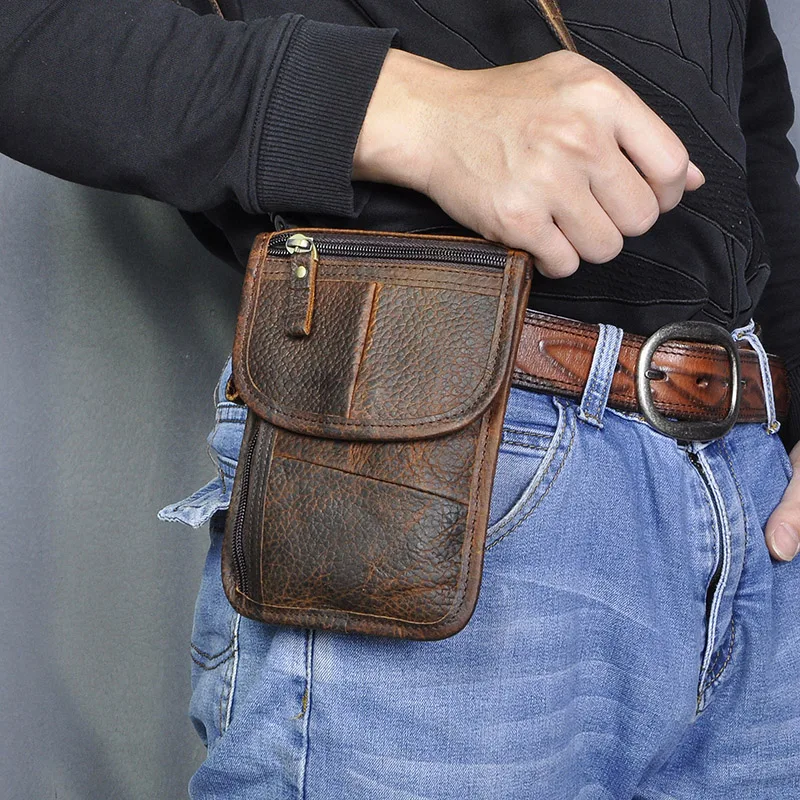 Кожаная мужская повседневная дизайнерская винтажная сумка мессенджер через