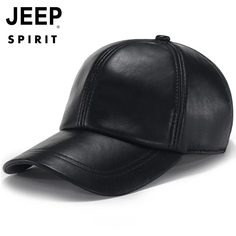 Оригинальная мужская шапка из натуральной кожи JEEP SPIRIT, зимняя шапка s, мужская шапка из овчины, шапка для папы, выходная шляпа gorras para hombre