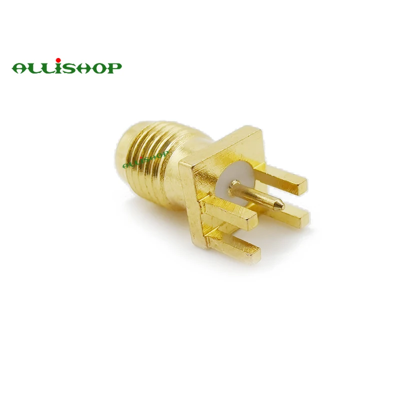 10 шт. RP SMA female печатная плата панель Edge Mount Plug с 4 подставка для булавок прямой разъем SMA Buchse PCB Mount RF коаксиальный переходник