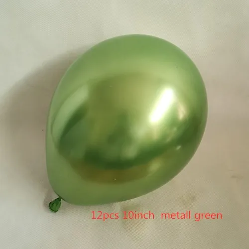 10inch metall green Новые бобы зеленые латексные шары металлические зеленые шары лесные воздушные шарики в виде животных для вечеринки в стиле сафари воздушные шары для дня рождения Декор Арка баллон - Цвет: 10inch metall green