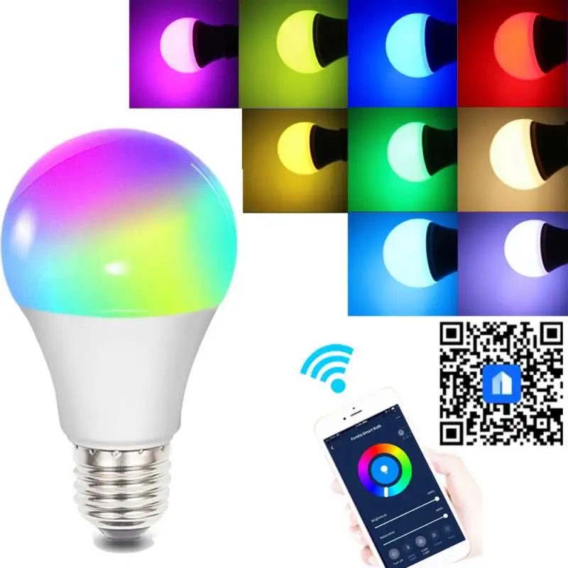 Умная смарт лампочка E27/B22/E26/E14/G10 Wi Fi с регулируемой яркостью голосовым