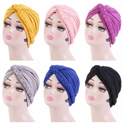 Simplicity Stylish Twist Braid Turban  Chemotherapy Baotou Cap Popular Breathable Yoga Hat European American Style Turban Hat